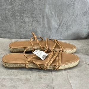 Madewell Women's Tan Leather The Kathryn Espadrille Slide Sandal SZ  9.5